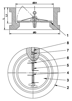 Клапан обратный двухстворчатый серия TL77R-16D, TAFLINE, ДУ100
