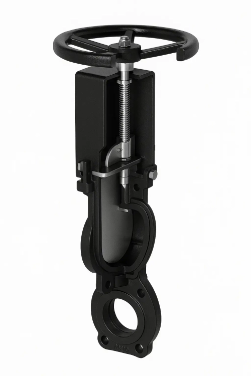 Задвижка шиберная ножевая с невыдвижным штоком TAFLINE TL81-A Ду350 Ру10 со штурвалом