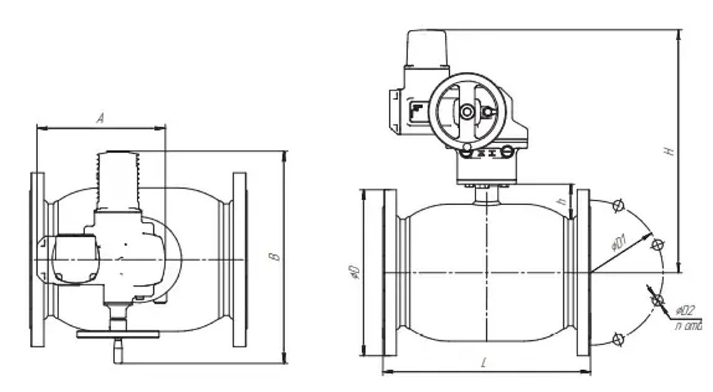 Кран шаровой стальной для теплоснабжения TAFLINE стандартнопроходной DN300 PN 16 фланцевый с голым штоком