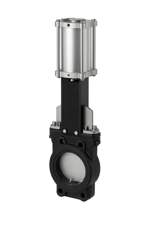 Задвижка шиберная ножевая с невыдвижным штоком TAFLINE TL81-A Ду250 Ру10 с пневмоприводом