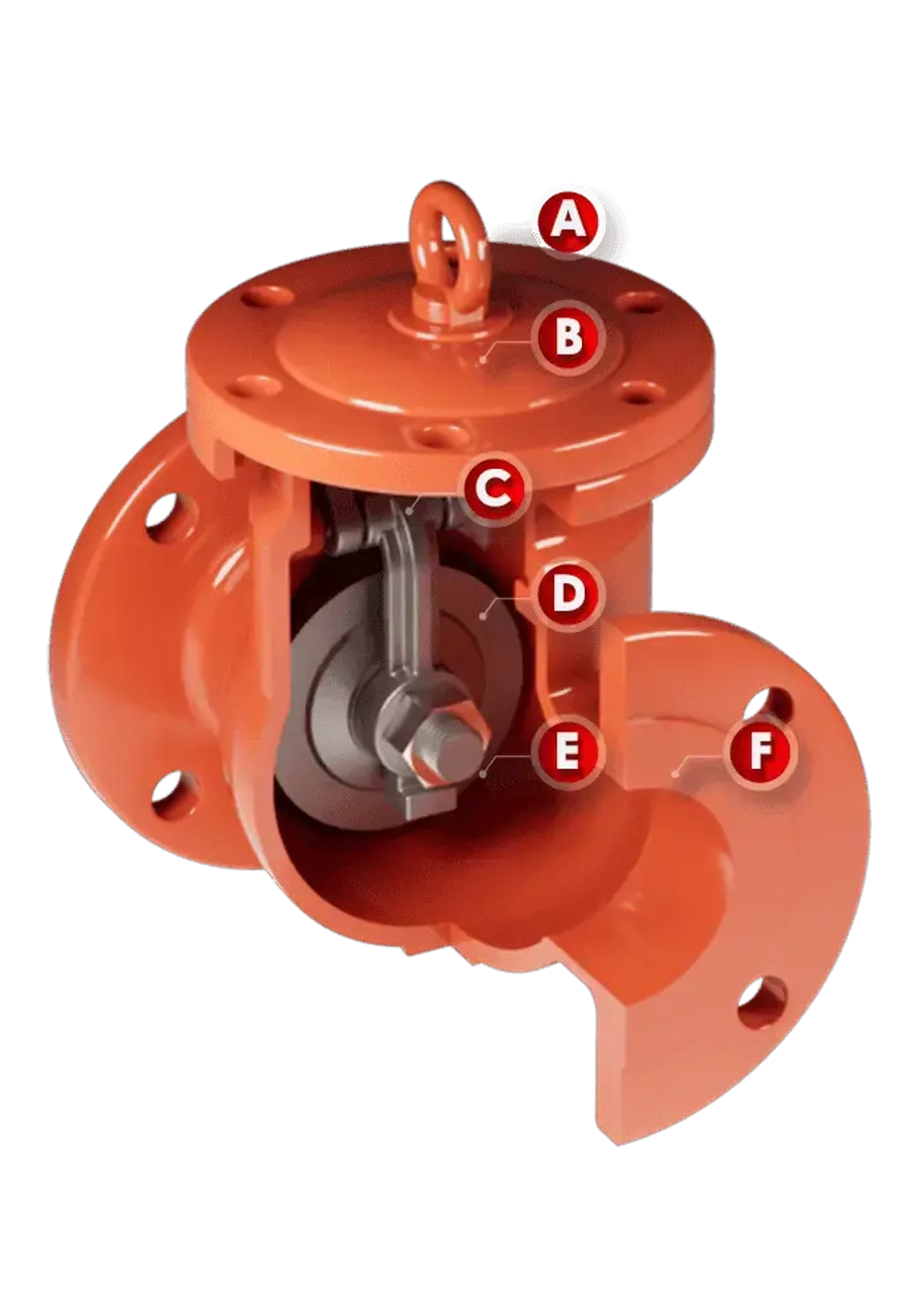 Клапан обратный подъемный TAFLINE-TL44 м/ф Ду250 Ру10/16 120С Тип;ВИНГ
