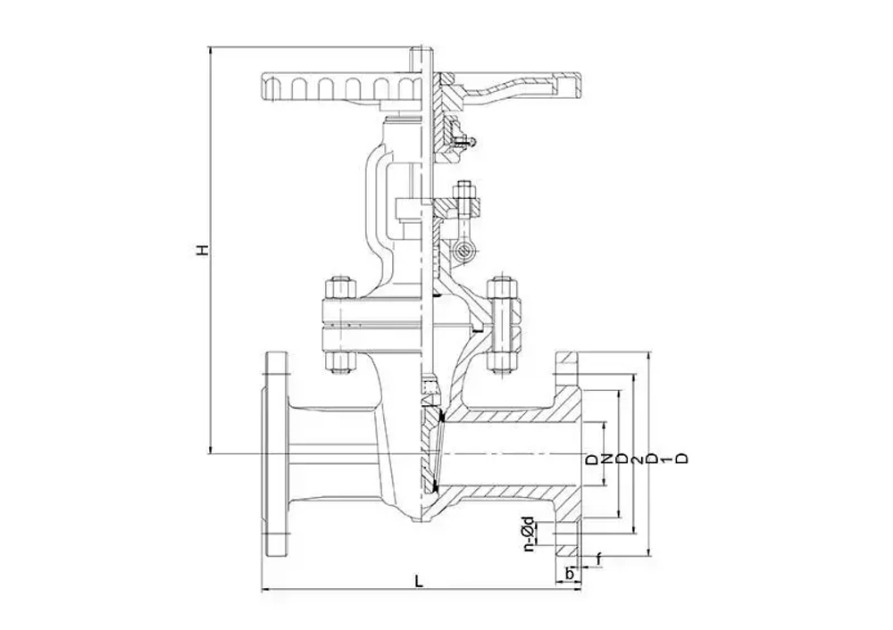 Задвижка стальная TAFLINE DN65 TL441 Ру25 фл/фл со штурвалом 350C